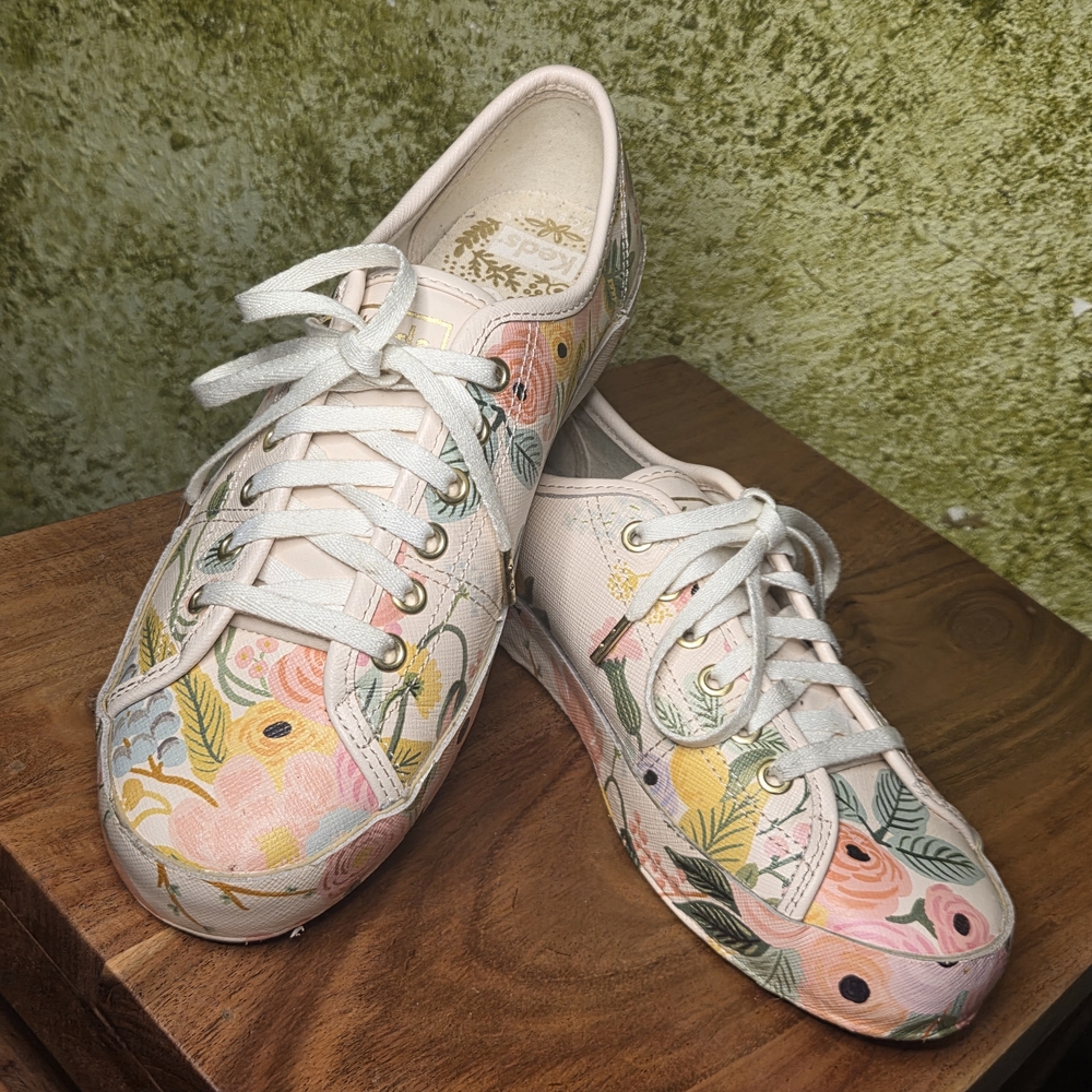NWOT Keds x Rifle Paper Co. Kickstart Garden Party Pastel Floral Sneakers